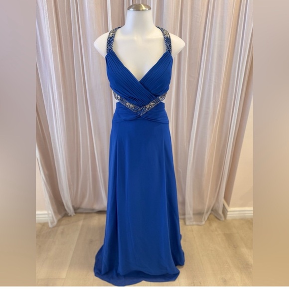 David’s Bridal Elegant Blue Evening Gown blue formal dress - Picture 11 of 11